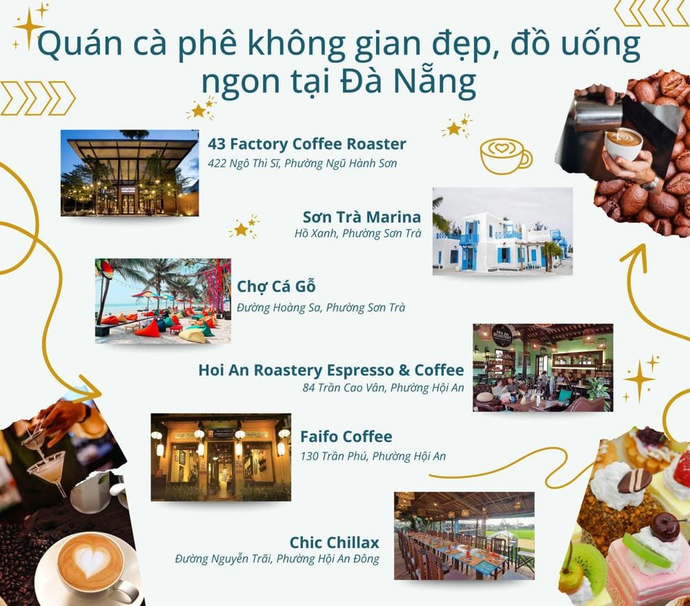 Những quán cà phê đẹp, nước ngon là điểm dừng chân không thể thiếu trong hành trình khám phá Đà Nẵng